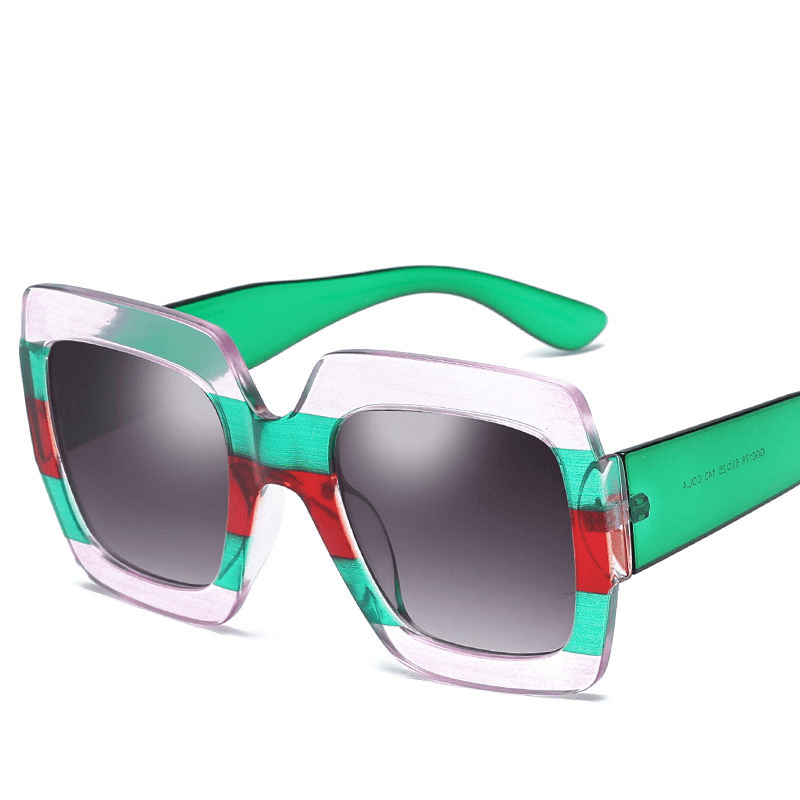 women's big frame box print sunglasses, view 7 - MRSLM