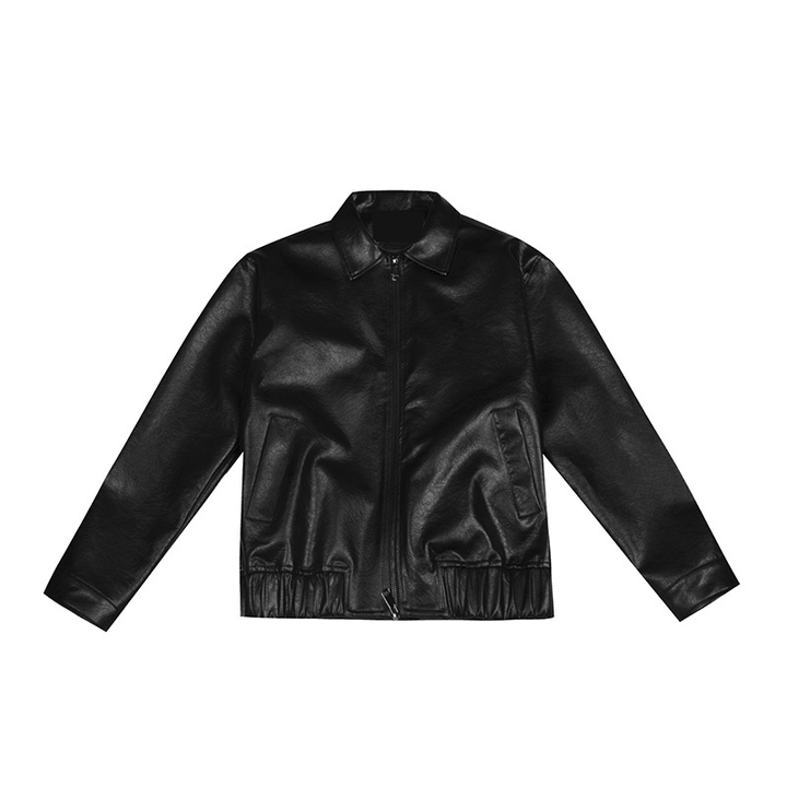 Vintage Style Men's Short Leather Jacket - Loose Fit Design - MRSLM