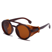 Round frame retro aviator sunglasses, view 7 - MRSLM