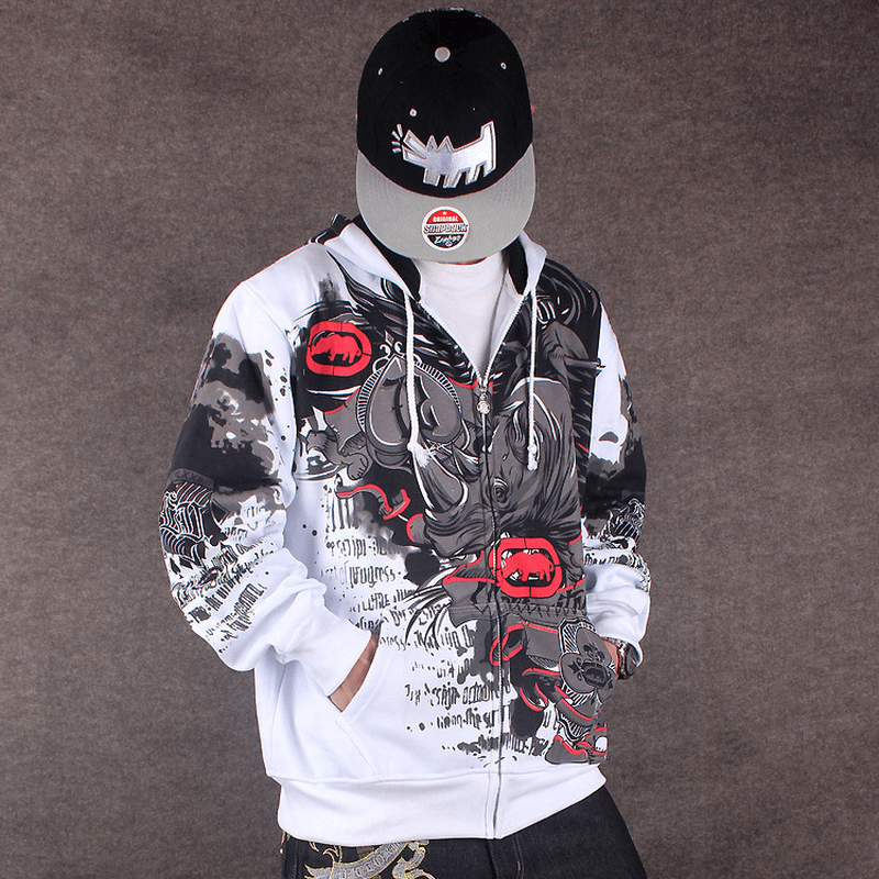 men's graffiti hooded sweatshirt, view 6 - MRSLM