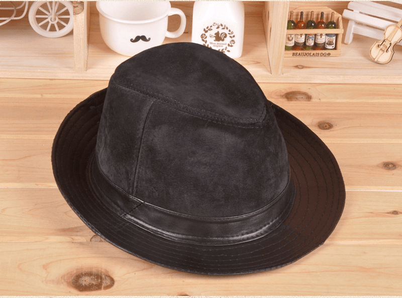 sheepskin big brim hat, view 3 - MRSLM