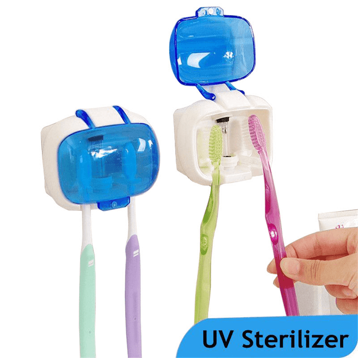 Toothbrush Sterilizer Wall Mounted UV Lamp Sterilization Storage Box Anti-Bacteria Ultraviolet Tooth - MRSLM