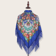 Printed fringed square shawl, view 15 - MRSLM