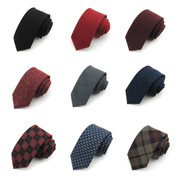 slim striped flannel tie, view 23 - MRSLM