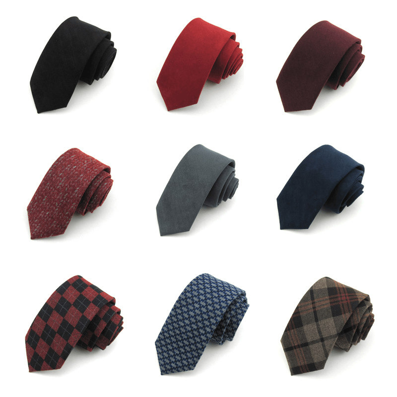 slim striped flannel tie, view 23 - MRSLM