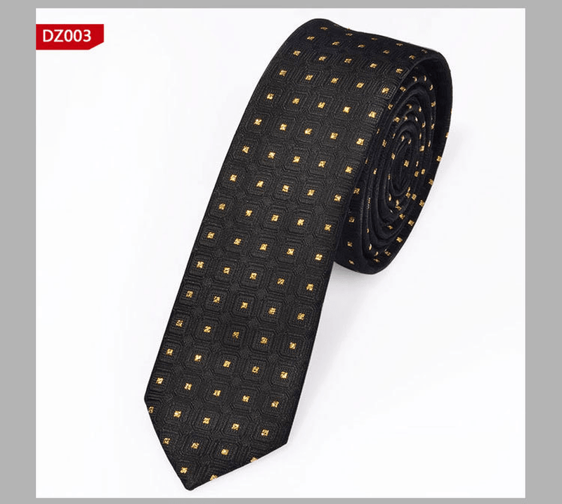 narrow striped jacquard tie, view 24 - MRSLM