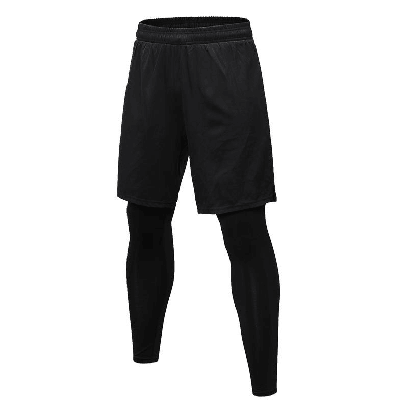 Men's Leggings Fake Two Pieces of Fitness Sports Running Training