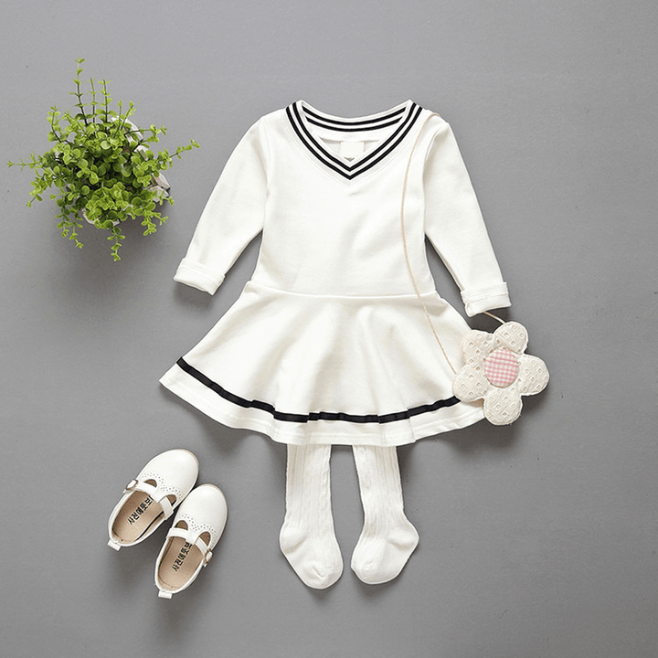 Girls Autumn Outfit, 0-1-2-3 Years Old Female Baby Long Sleeve Dress, Infant Head Skirt, One for E3082 - MRSLM