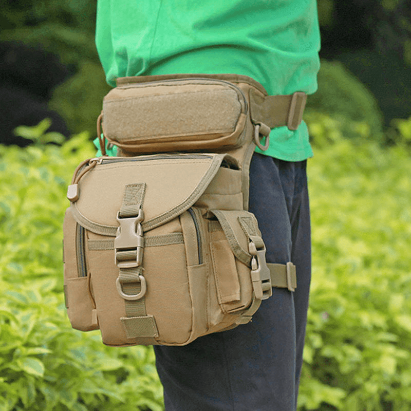 Men Oxford Cloth Camouflage Outdoor Sport Reporter Photography Leg Bag Waist Bag Shoulder Bag - MRSLM