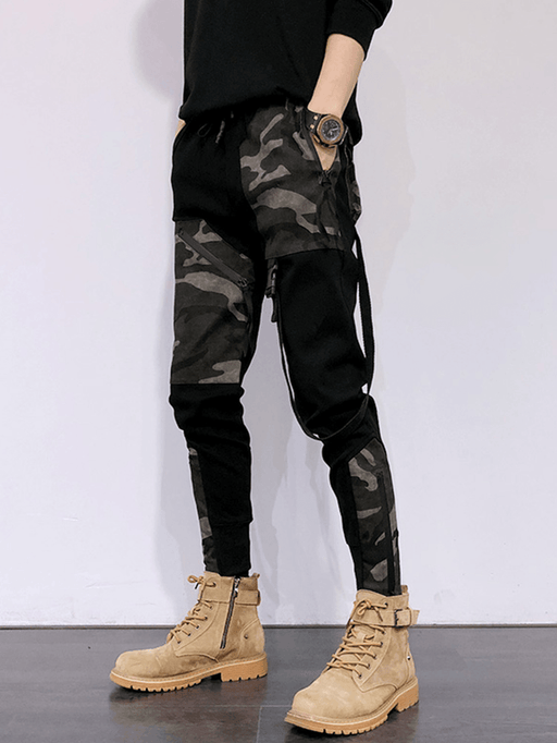 slim camouflage stitching overalls - MRSLM
