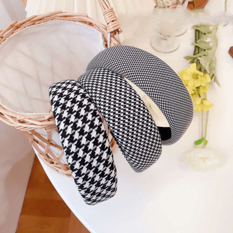 houndstooth wide edge headband, view 6 - MRSLM