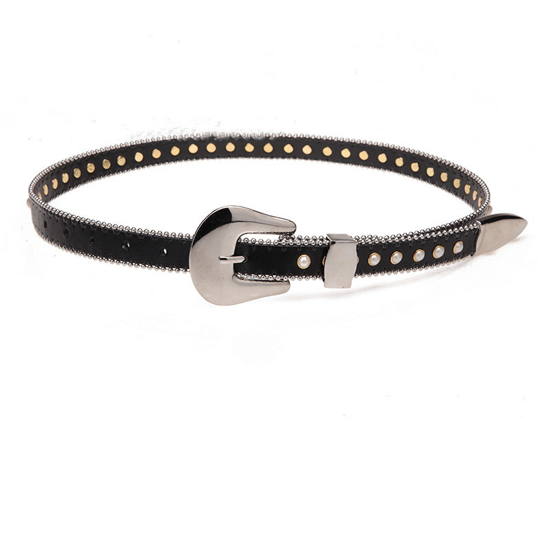 Women's metal rivet belt, view 4 - MRSLM