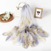 Imitation silk yarn flower scarf, view 3 - MRSLM