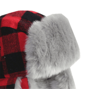 plaid winter ear flap hat, view 4 - MRSLM