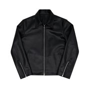 men's slim PU leather motorcycle jacket, view 4 - MRSLM