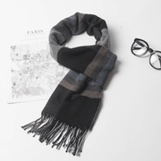 men's plaid warm scarf, view 2 - MRSLM