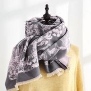 Imitation cashmere floral scarf, view 5 - MRSLM