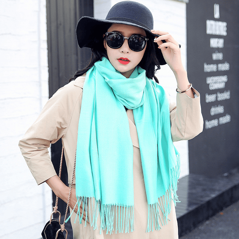 women's thick tassel shawl scarf, view 10 - MRSLM