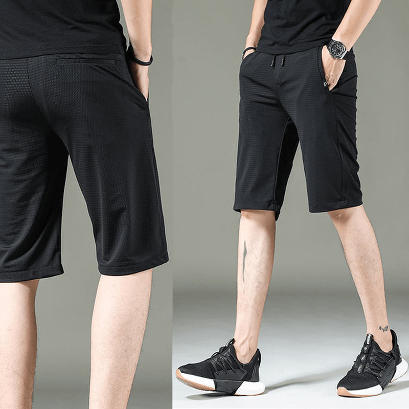 Elastic Pants Male High Elastic Hollow Silk Five Points Casual Shorts - MRSLM