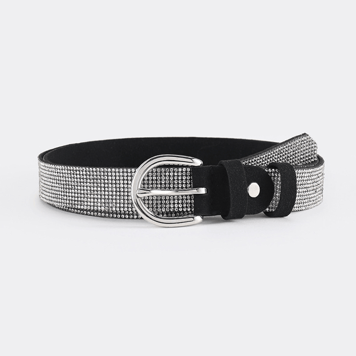 Fashion Women'S PU Leather Rhinestone Belt - MRSLM