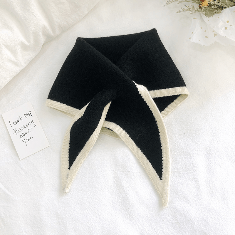triangle knitted shawl scarf, view 7 - MRSLM