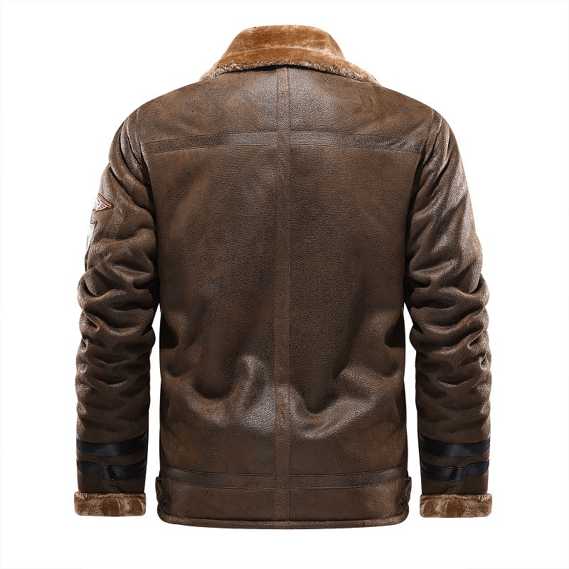 faux leather velvet padded lapel coat, view 2 - MRSLM