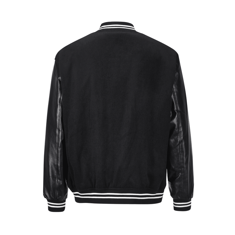 letter embroidery baseball jacket, view 4 - MRSLM
