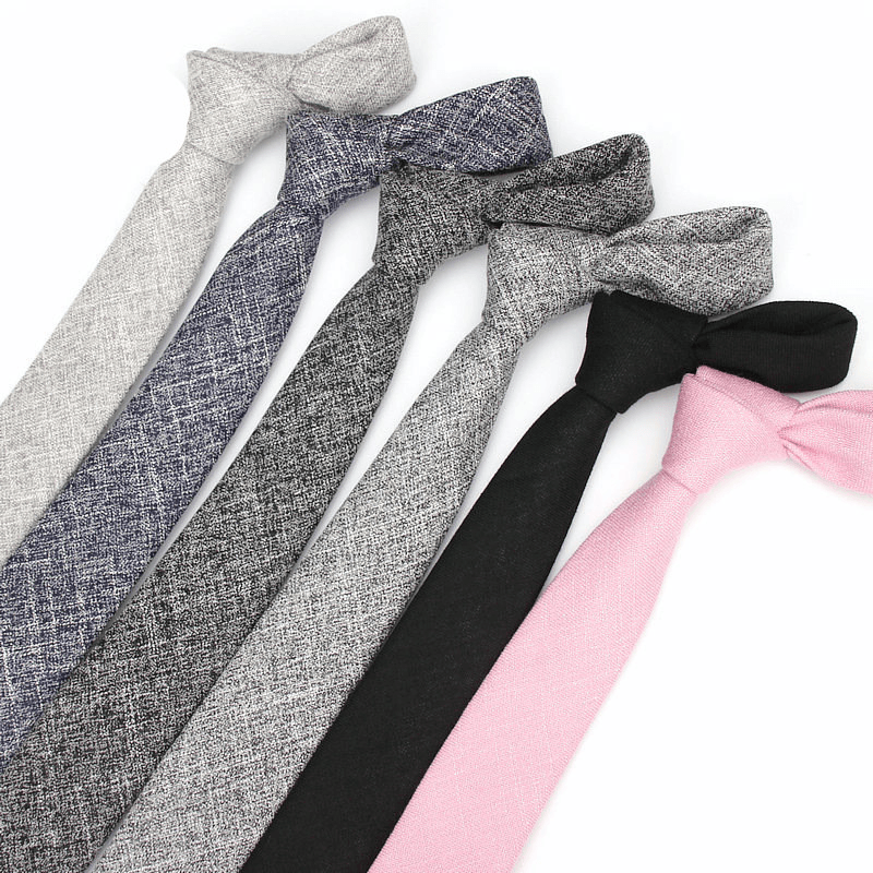 men's super narrow cotton necktie, view 14 - MRSLM