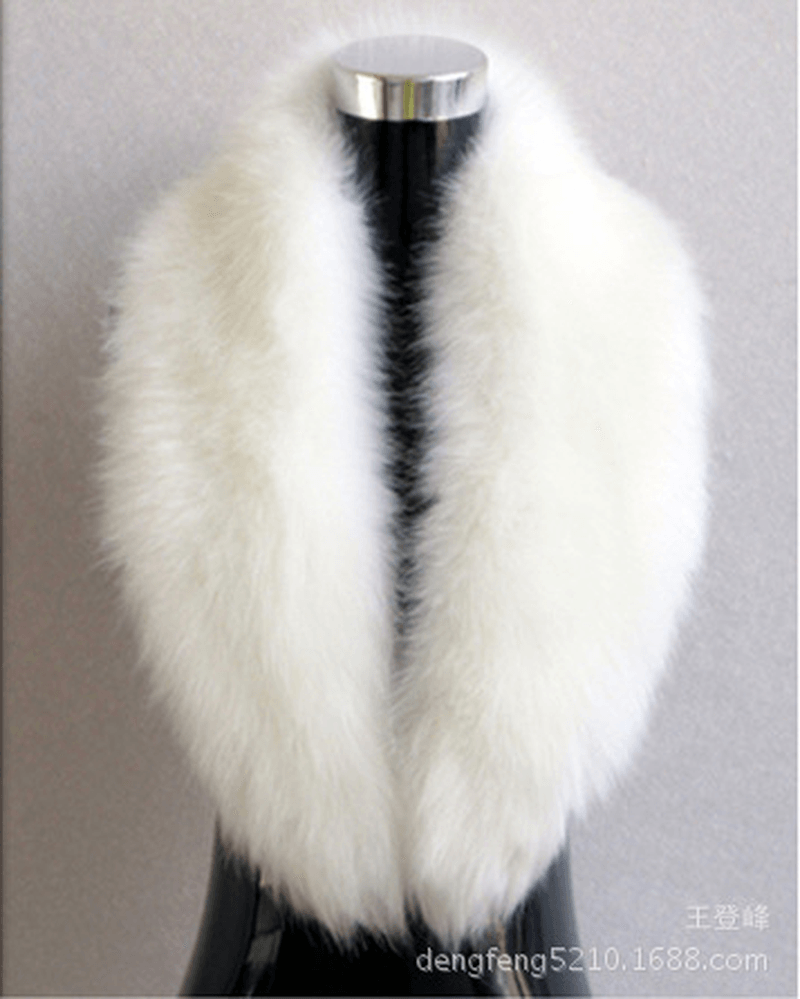 faux fox fur collar scarf, view 7 - MRSLM