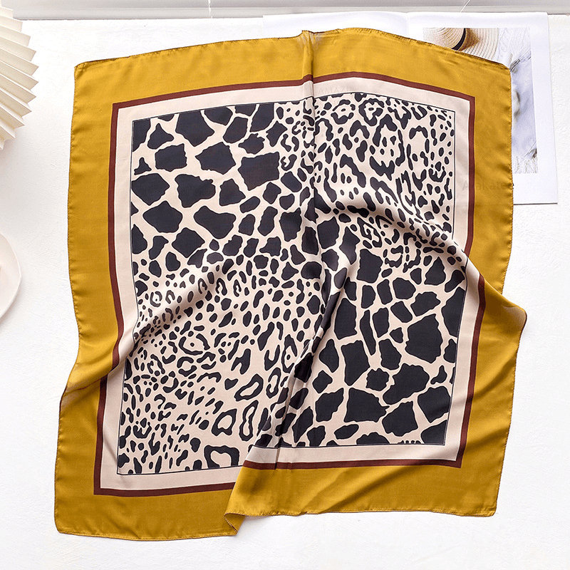 women's printed square scarf, view 5 - MRSLM