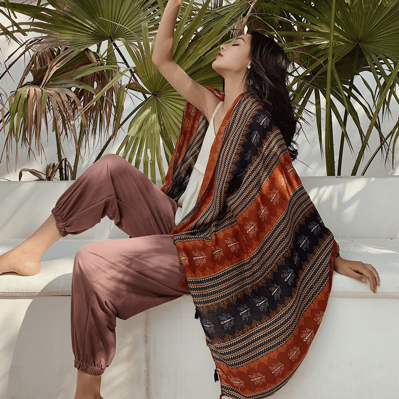 Ethnic style oversized scarf, view 3 - MRSLM