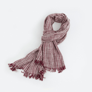 Unisex striped fringed scarf, view 6 - MRSLM