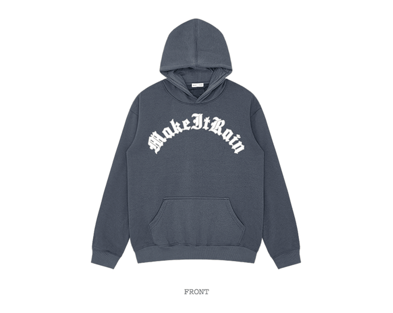 Retro Font European and American Style plus Velvet Hooded Pullover Street Fried Sweater - MRSLM