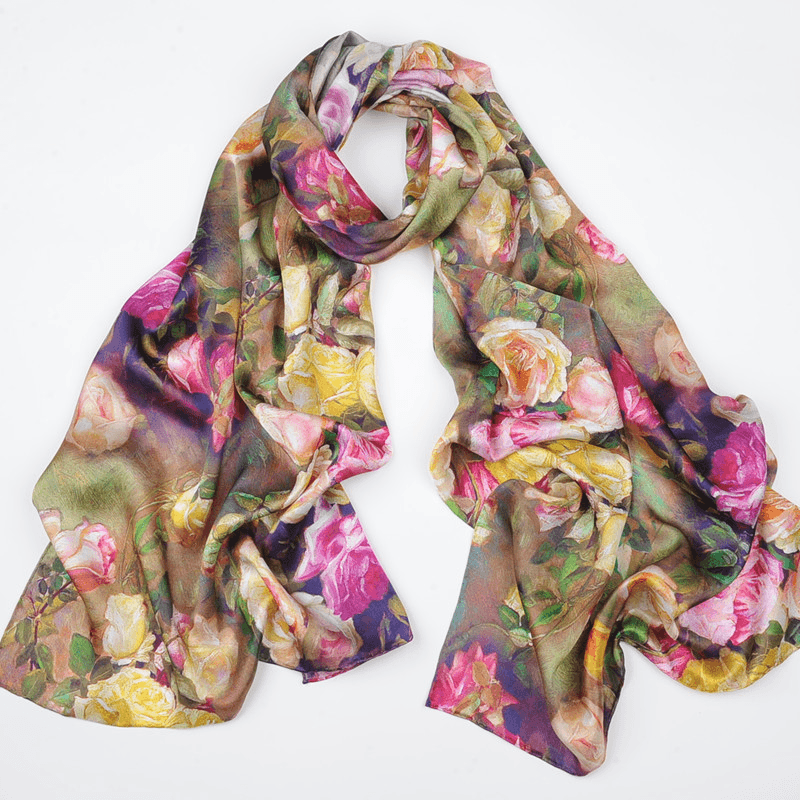 women's hand-curled silk long scarf, view 4 - MRSLM