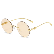 round gold frame gradient sunglasses, view 9 - MRSLM