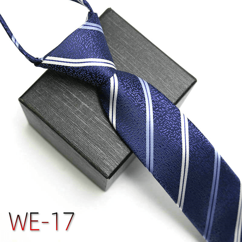 Men's striped polyester silk tie, view 17 - MRSLM