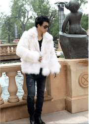 men's faux fur jacket, view 3 - MRSLM