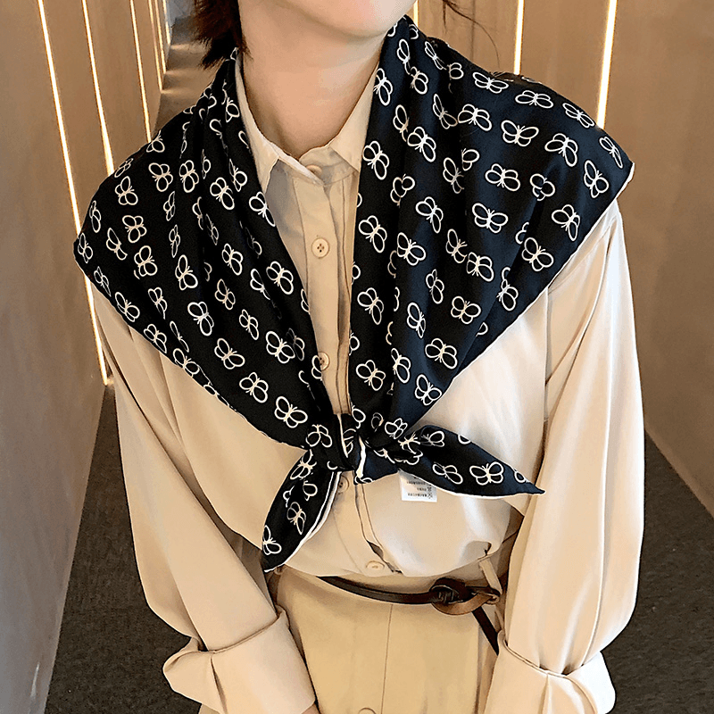 retro geometric large square scarf, view 9 - MRSLM