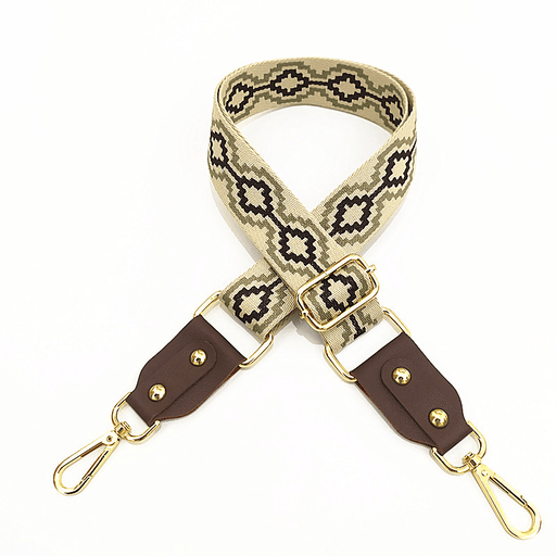 adjustable jacquard bag strap with leather, view 21 - MRSLM