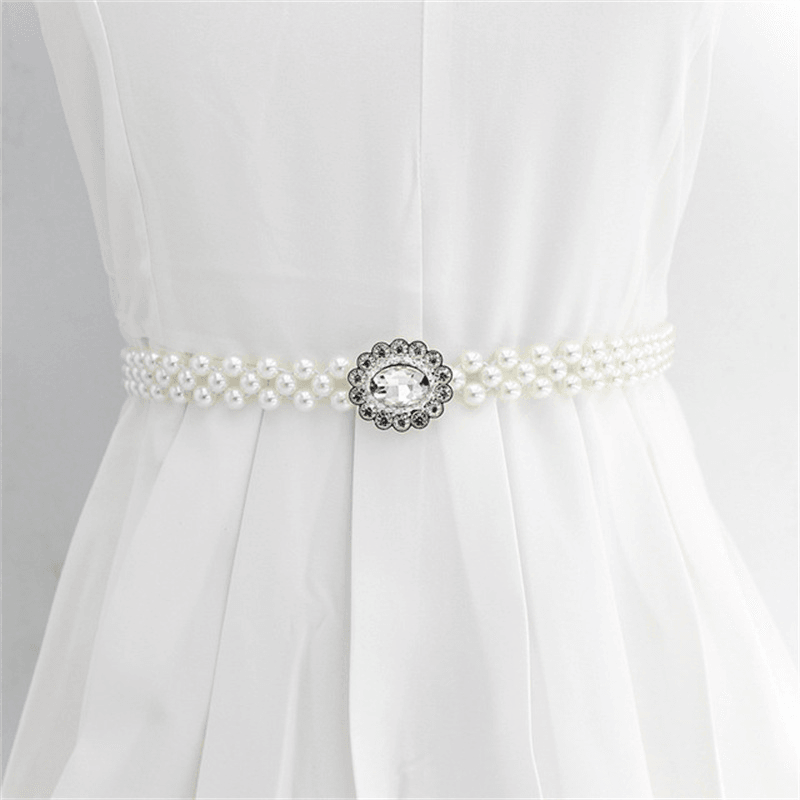 women's rhinestone pearl waist chain, view 12 - MRSLM