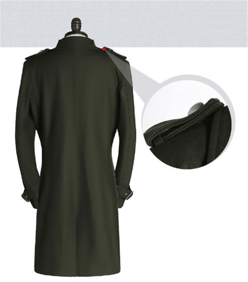 long woolen windbreaker coat, view 2 - MRSLM