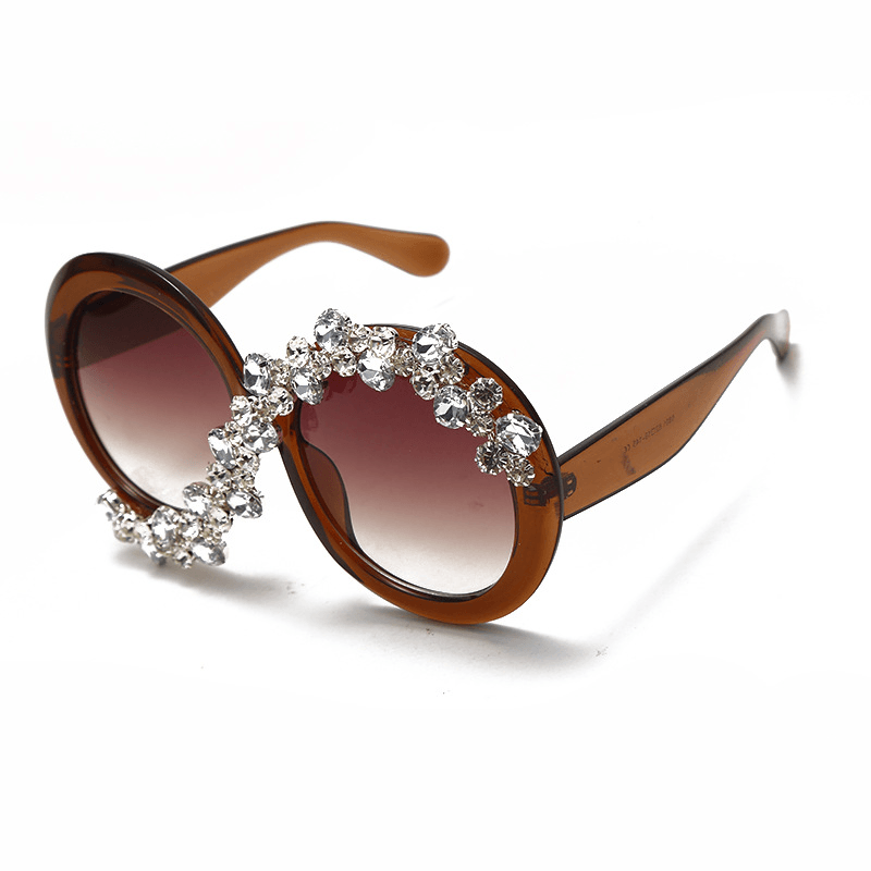 oversized round diamond sunglasses, view 7 - MRSLM