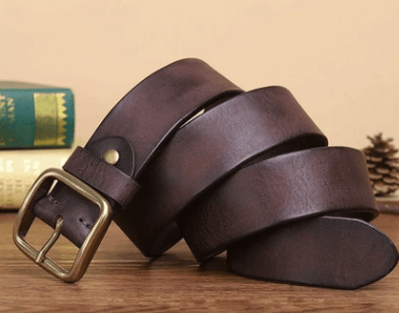 Men's cowhide leather belt, view 3 - MRSLM