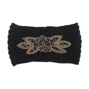knit hair band with hexagonal diamond, view 3 - MRSLM