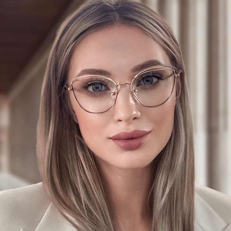 Women's two-tone metal cat eye glasses - MRSLM