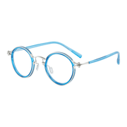 Retro round blue light filtering glasses, view 2 - MRSLM