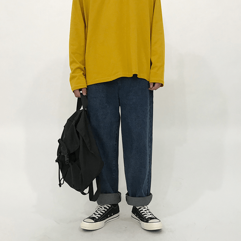Washed straight-leg jeans, view 5 - MRSLM