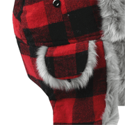 plaid winter ear flap hat, view 5 - MRSLM