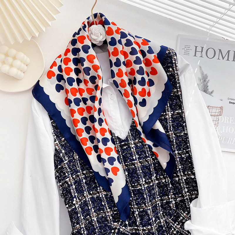women's printed square scarf, view 7 - MRSLM