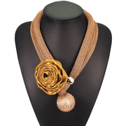 Large imitation pearl pendant lace necklace, view 7 - MRSLM